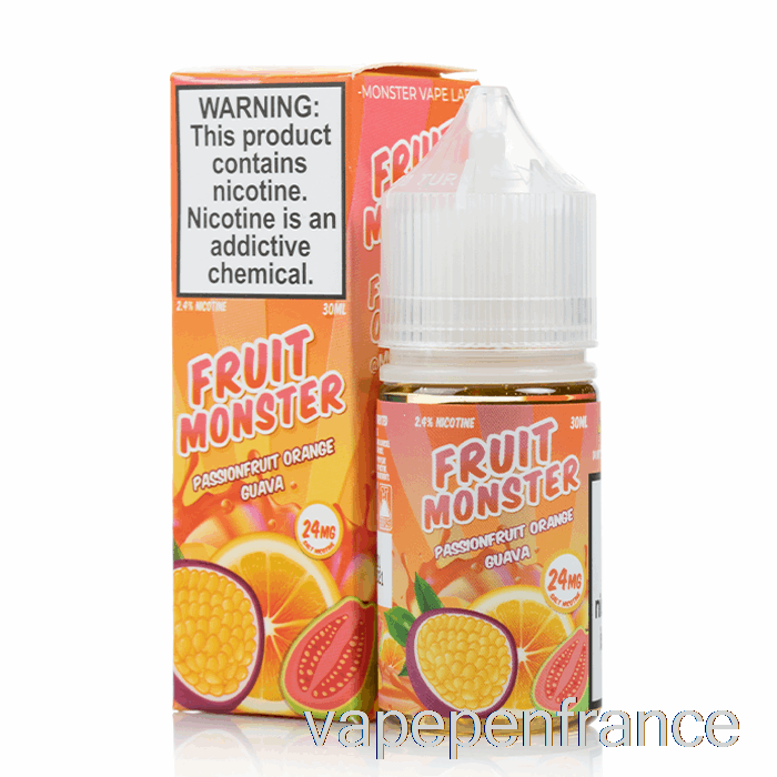 Goyave Orange Fruit De La Passion - Sels De Monstre De Fruits - Stylo Vape 30 Ml 24 Mg